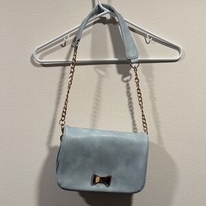 Elegant Blue Bow Accent Women's Bag
